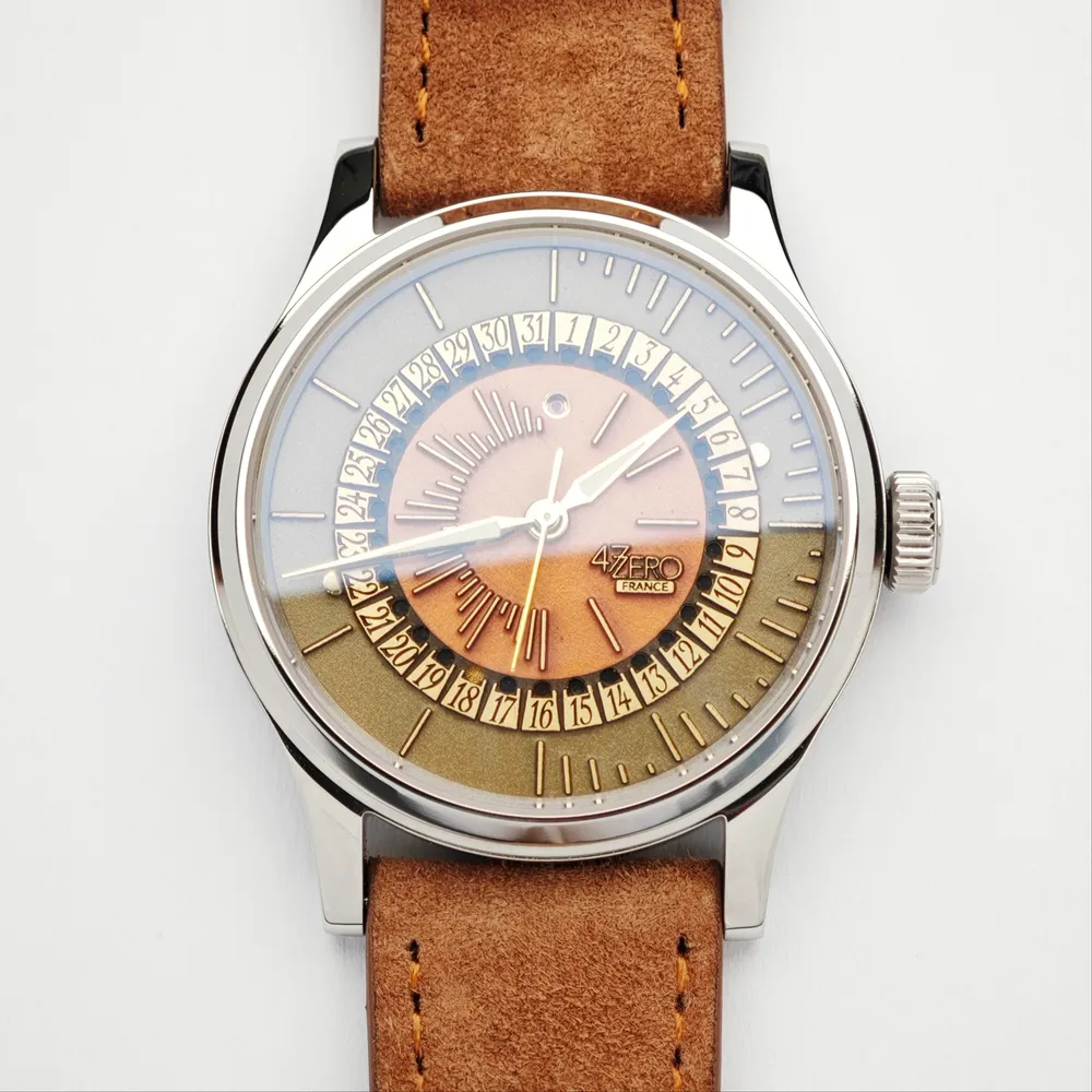 47ZERO La Date Dorée, Roulette edition. Olive warm brick. 38mm, photo 1 of 1