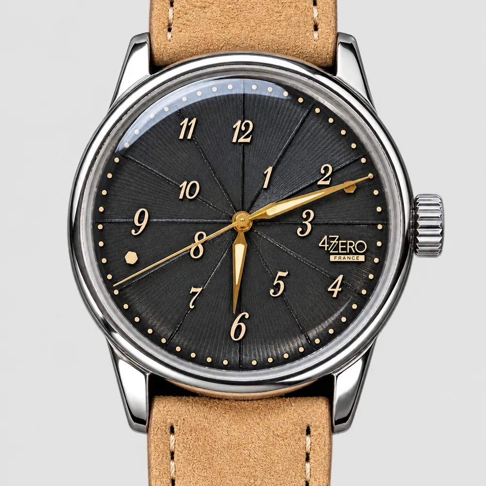 47ZERO Odd-Hours, Double-Dome, 38mm, Black & Gold, Vintage-Vibe, photo 1 of 1