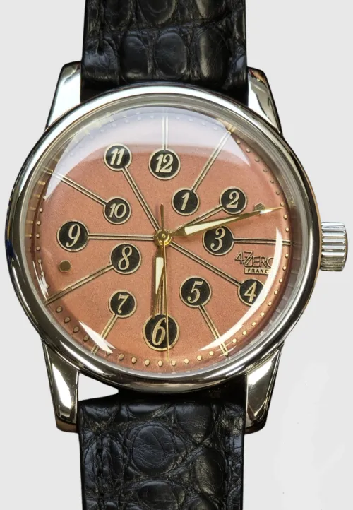 Odd-Hours, Double-Dome, Saumon Rose/Noir, Vintage-Vibe, 38mm