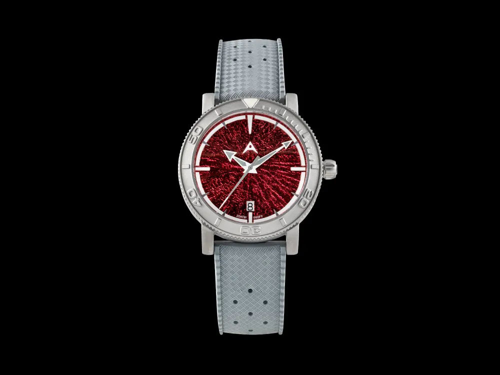 Aerotec Atlantic-The Minimalist Titanium Dive Watch - Raspberry dial
