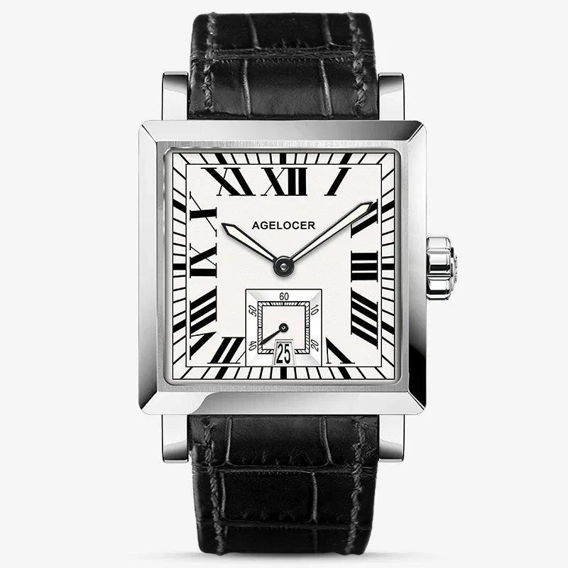 AGELOCER Original Codex Series Retro Style Automatic Men Black Mechanical Watches