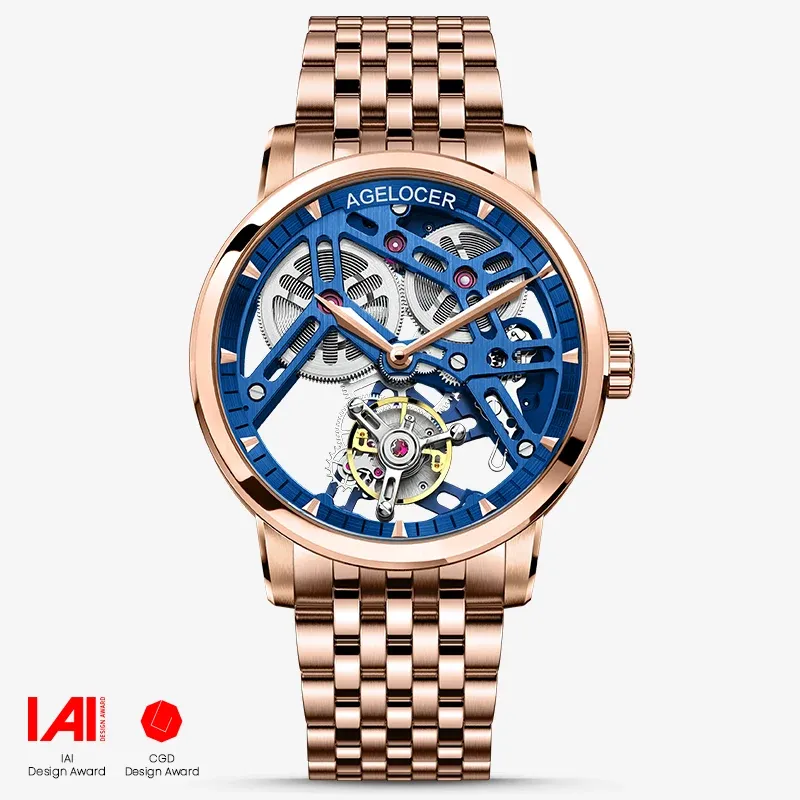AGELOCER Original Free-sprung  Flying Tourbillon Mechanical Watch Steel
