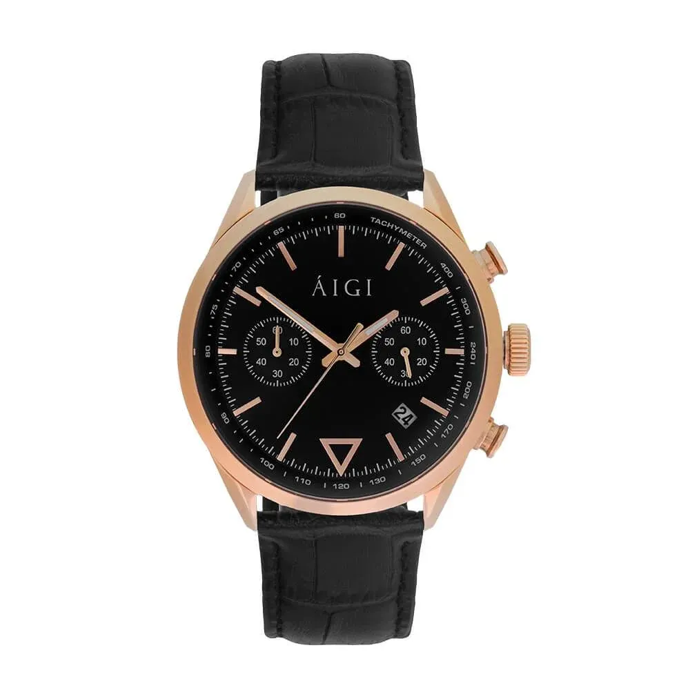 Aigi Watches CHRONO BEERENBERG - MØNSTRET SORT, photo 1 of 1