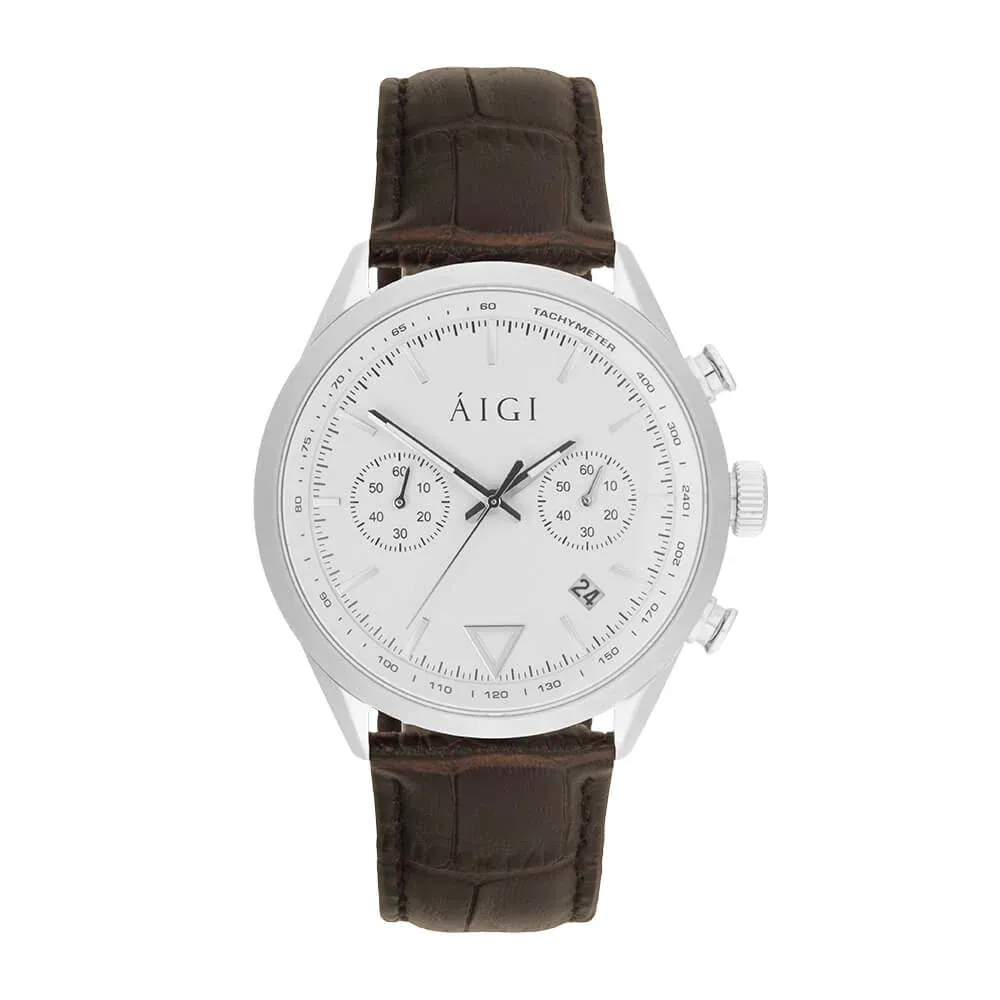 Aigi Watches CHRONO SPITSBERGEN - MØNSTRET BRUN, photo 1 of 3