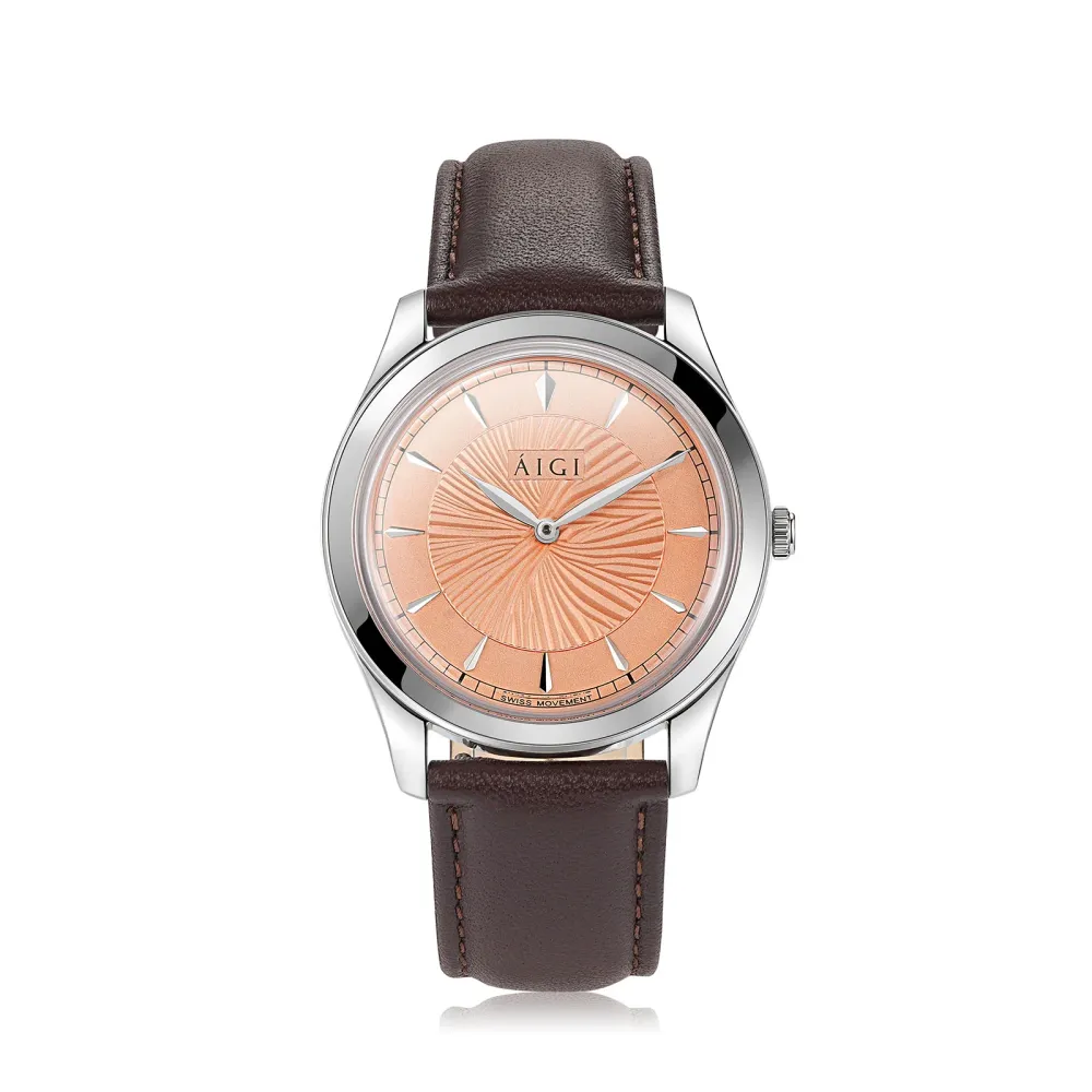 Aigi Watches MIDNATTSOL 38MM - BRUN SKINN, photo 1 of 3