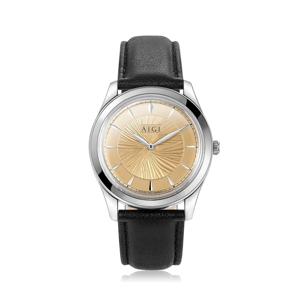 Aigi Watches POLARDAG 38MM - SORT SKINN, photo 1 of 3
