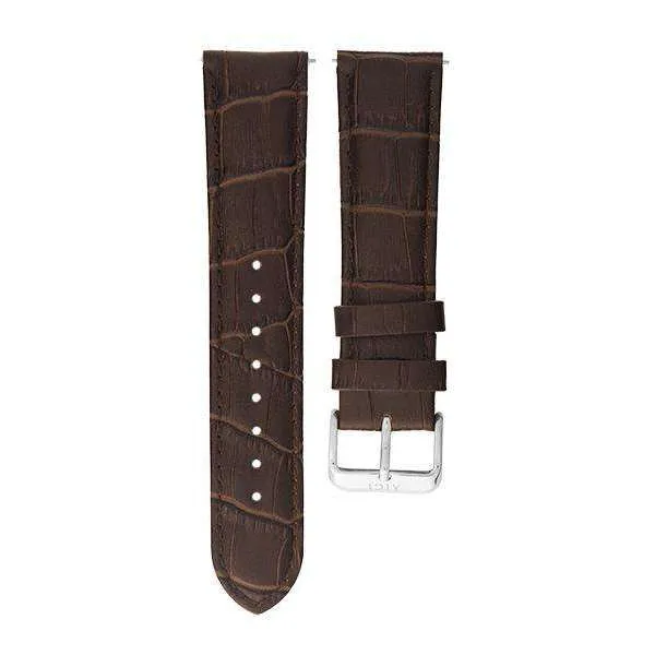 Aigi Watches Skinn Brun Mønstret Sølv 22MM, photo 1 of 2