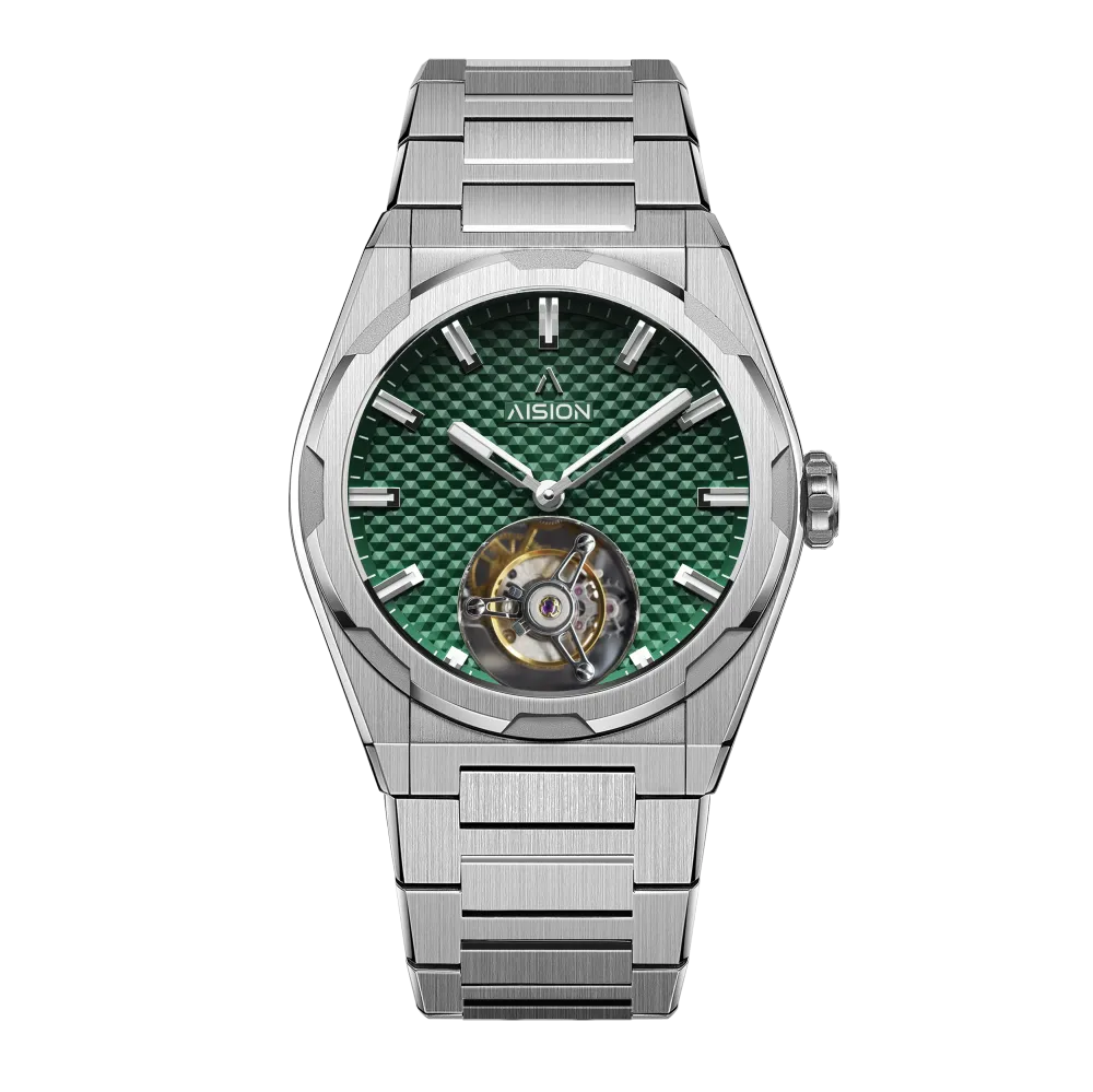 Tourbillon - Hexagonal Pyramid Seamless Dial - Green