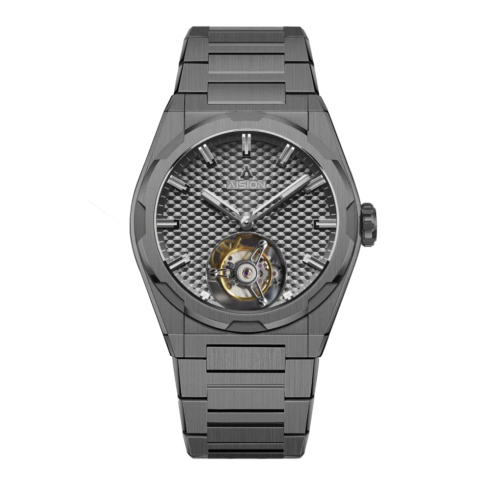Tourbillon - Hexagonal Pyramid Seamless Dial - Gunmetal