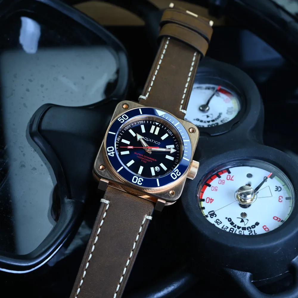 Aquatico Super Charger Bronze Blue Dial Watch (NH35) (Pre-order now for September delivery)