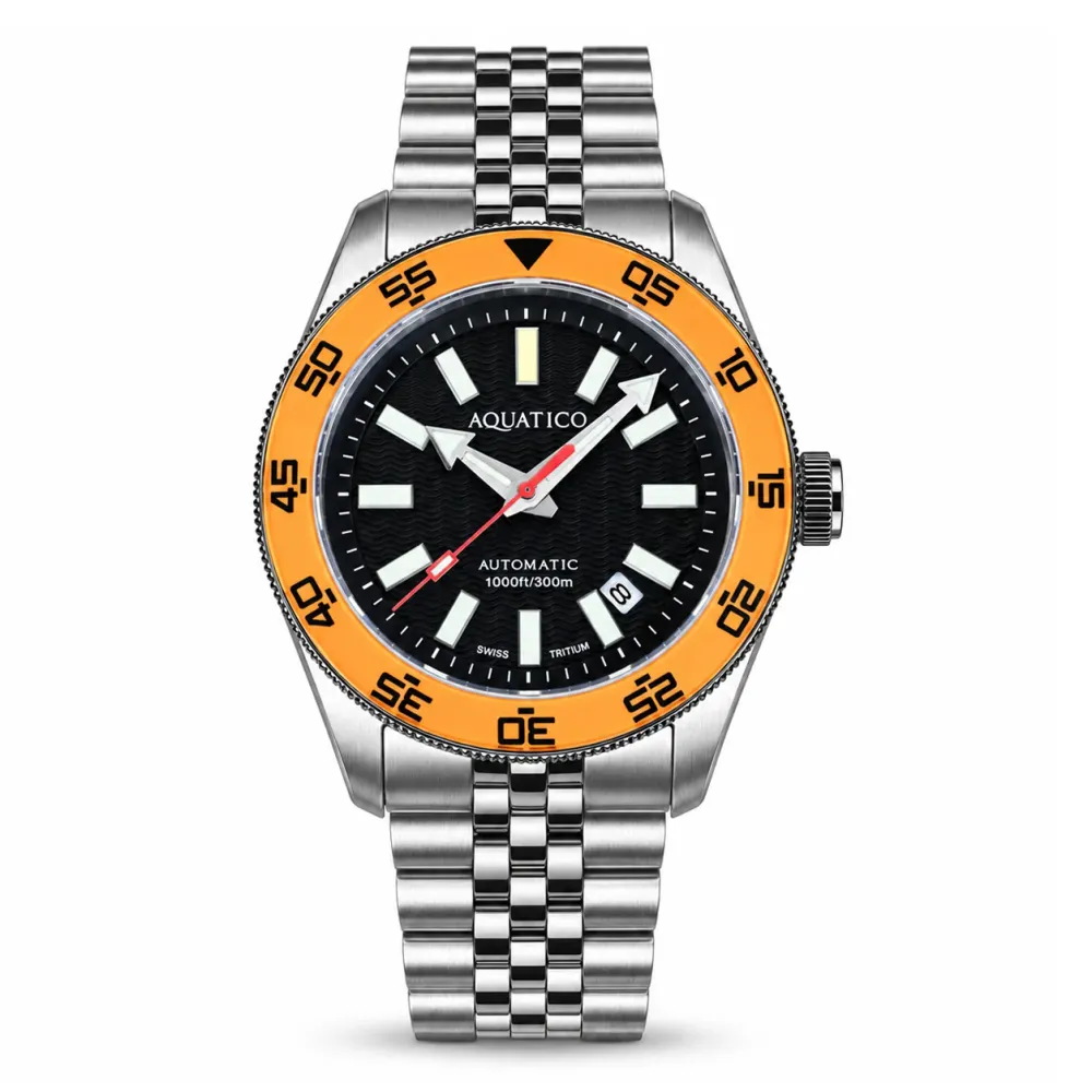 Pre-Order Sea Recon 42mm Tritium Black Dial Orange Bezel