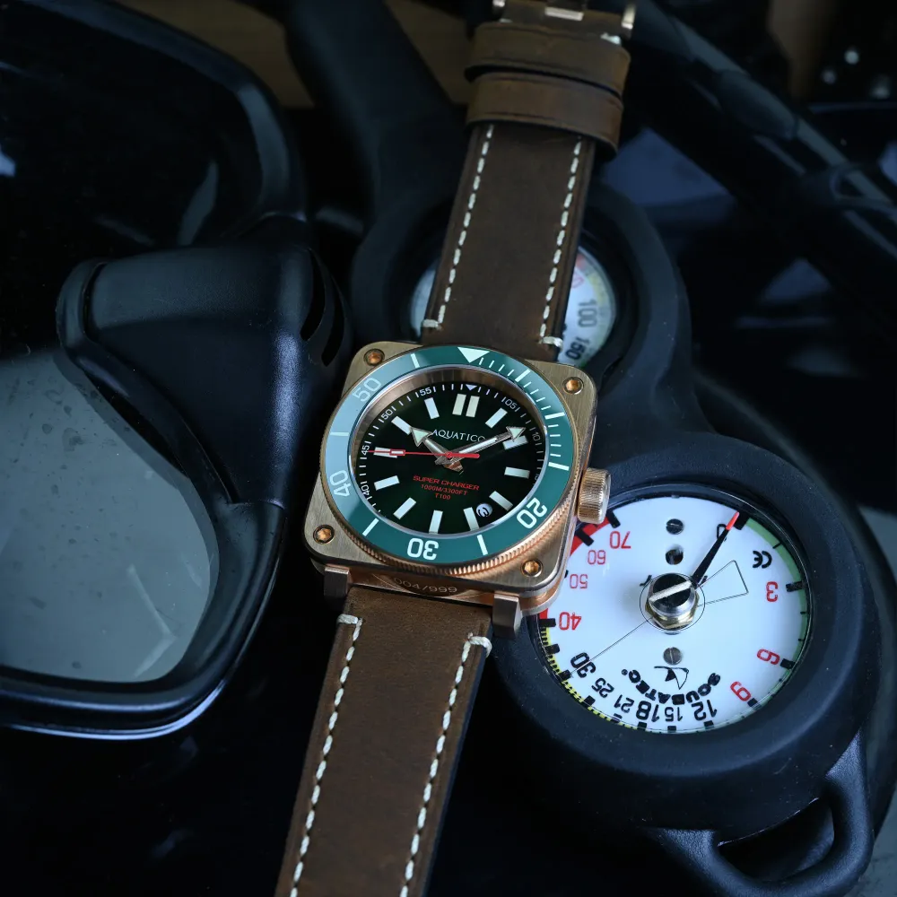 Aquatico Super Charger Bronze Green Dial (NH35) (Pre-order now for September delivery)