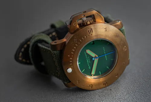 SWISS ETA Miltary Green Dial Zero45 Bezel Bronze