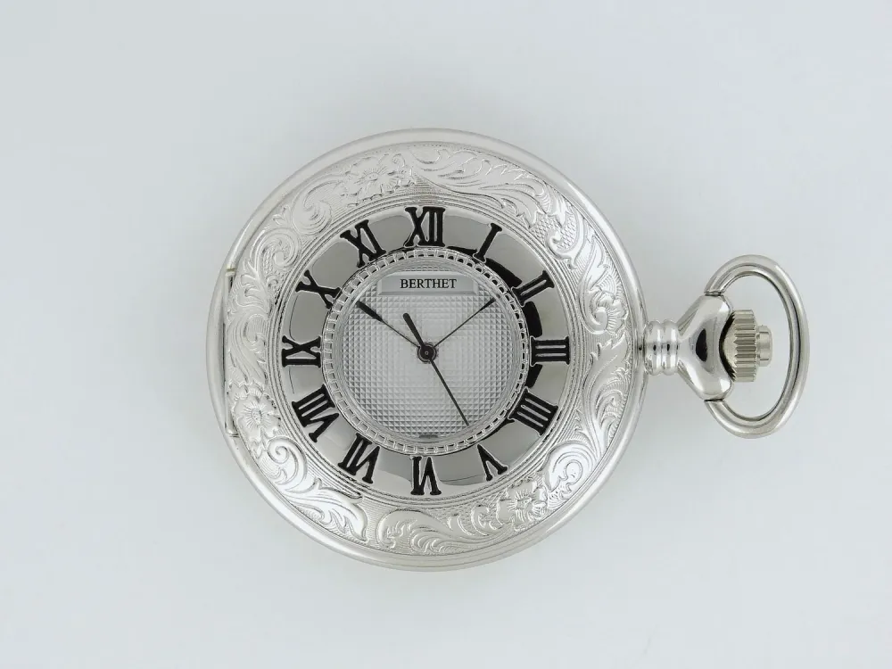 Berthet SAVONNETTE montre de poche à quartz 2048 1/2 CHASSE Blanche 49mm, photo 1 of 1