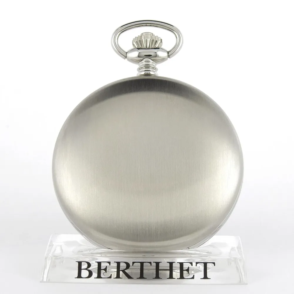Berthet Montre gousset en acier brossé , poli ou décor écusson, photo 1 of 1