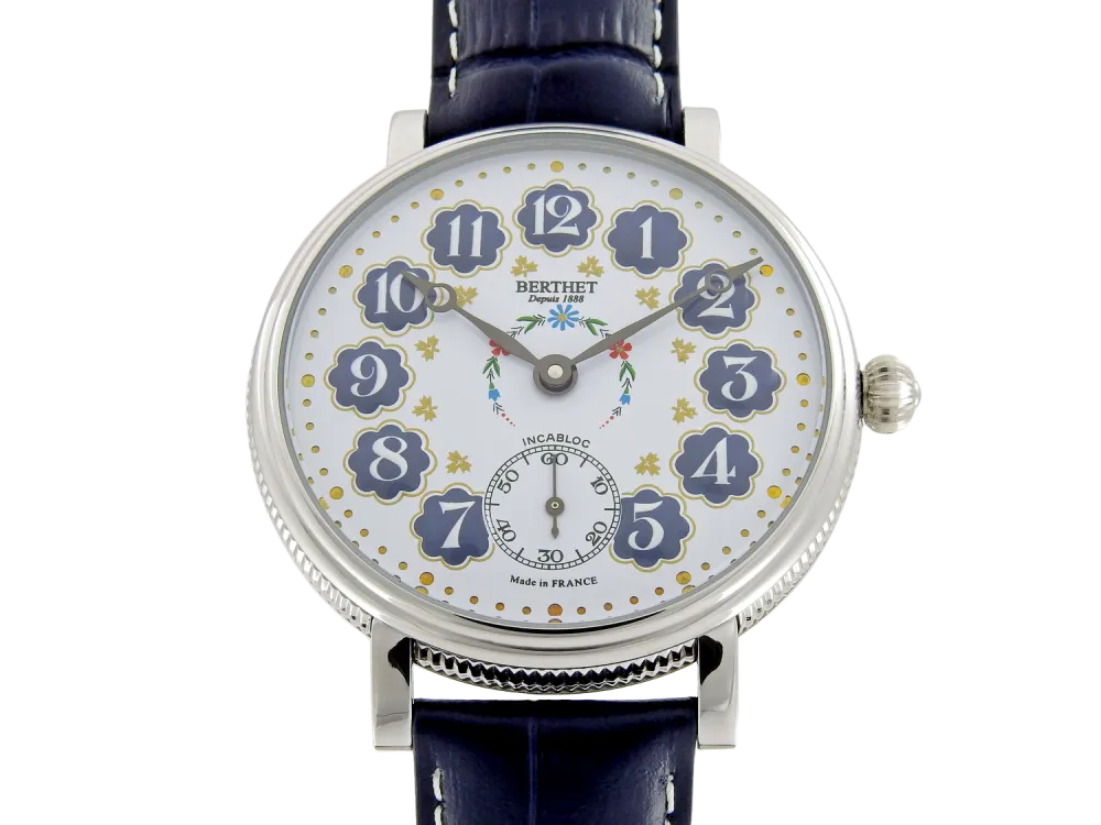 VINTAGE montre mécanique 46mm FLORA Bleue 46mm