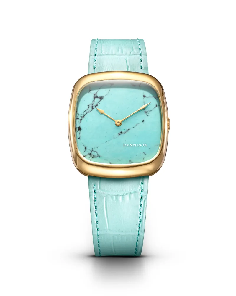 Natural Turquoise Stone In Gold