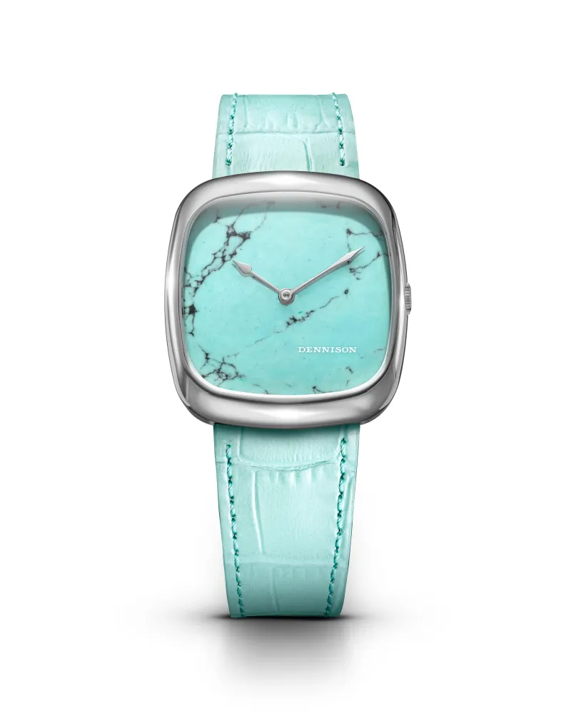 Natural Turquoise Stone In Steel
