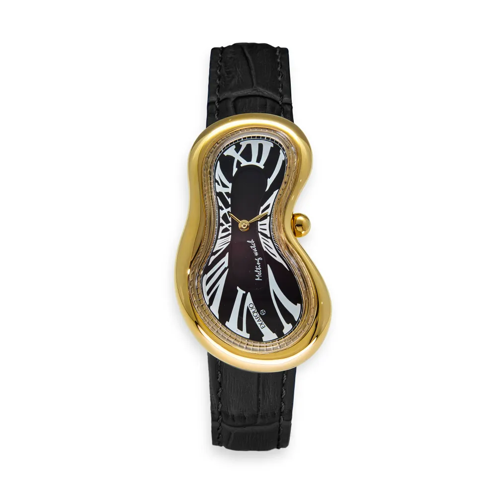 Classic Melting Watch Stainless steel 316L Black - PVD Yellow Gold