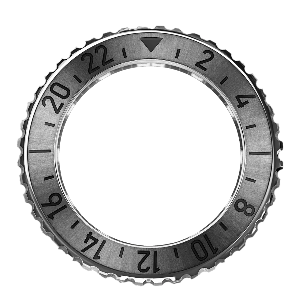 REEF 42mm STAINLESS STEEL GMT BEZEL WITH BLACK 24-HOUR SCALE