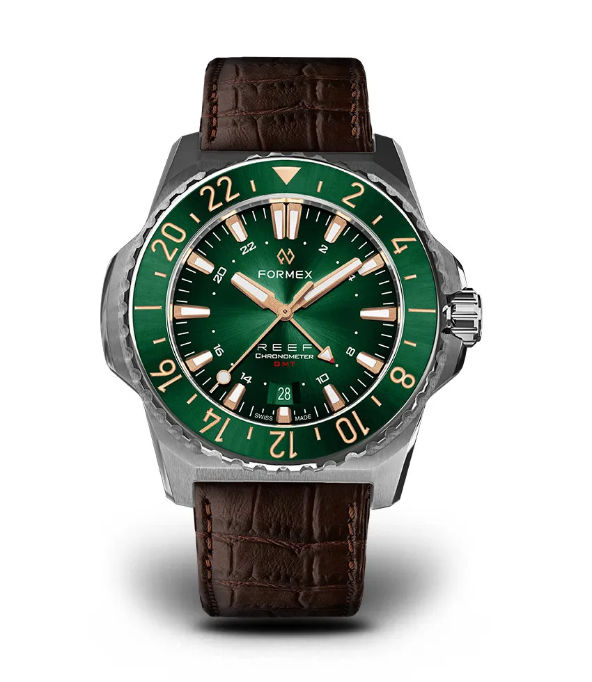 AUTOMATIC GMT COSC 300M GREEN/GILT 42 MM
