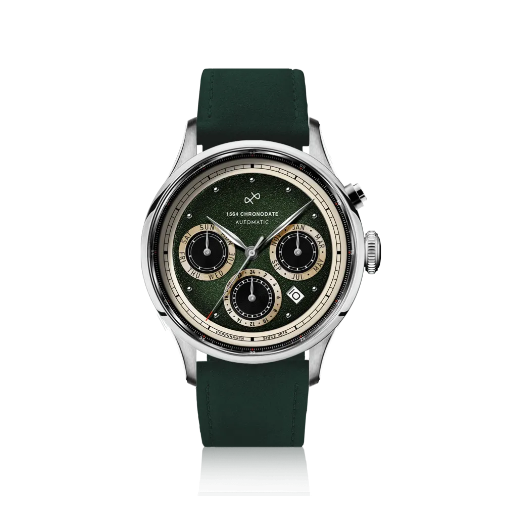 1564 Chronodate Automatic, Steel / Garnish Green