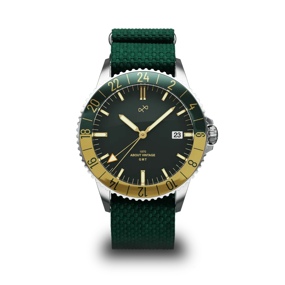 1970 Haagen GMT Automatic, Steel / Green - Swiss Made