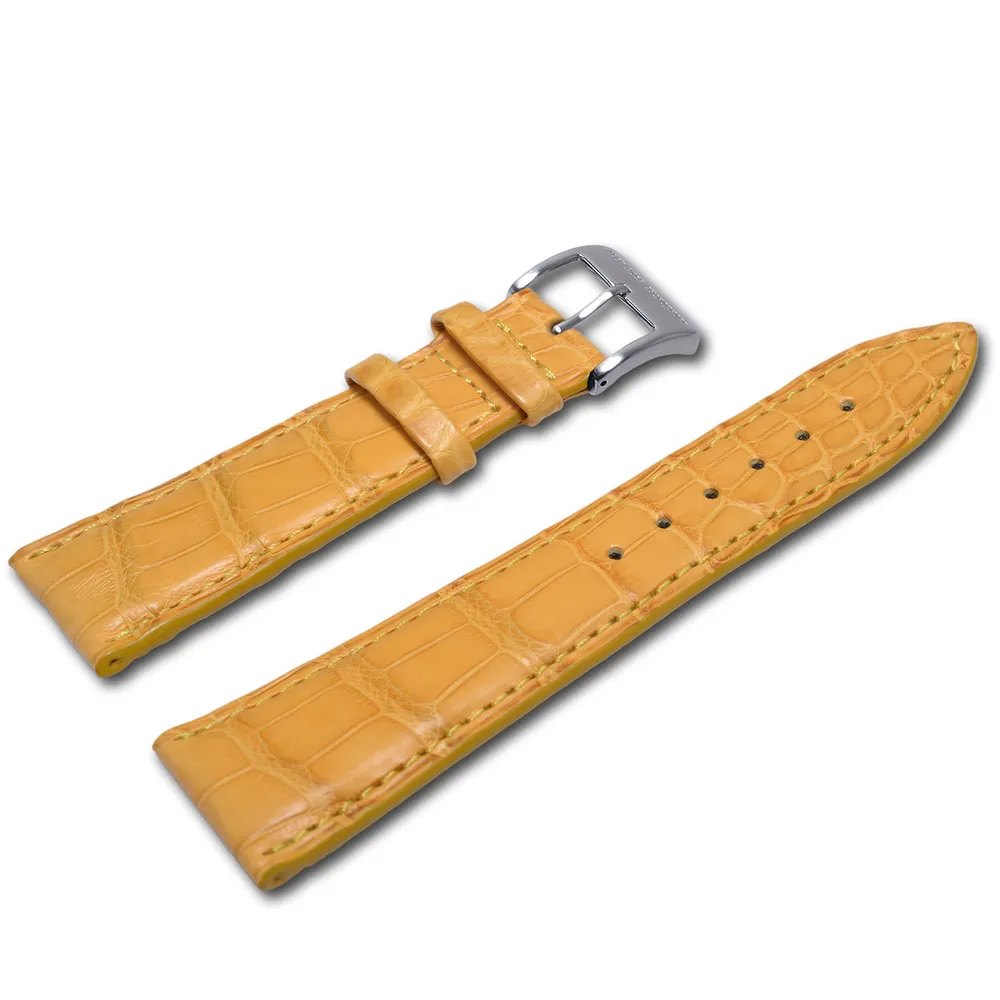 Lederband aus Alligatorleder in Gelb