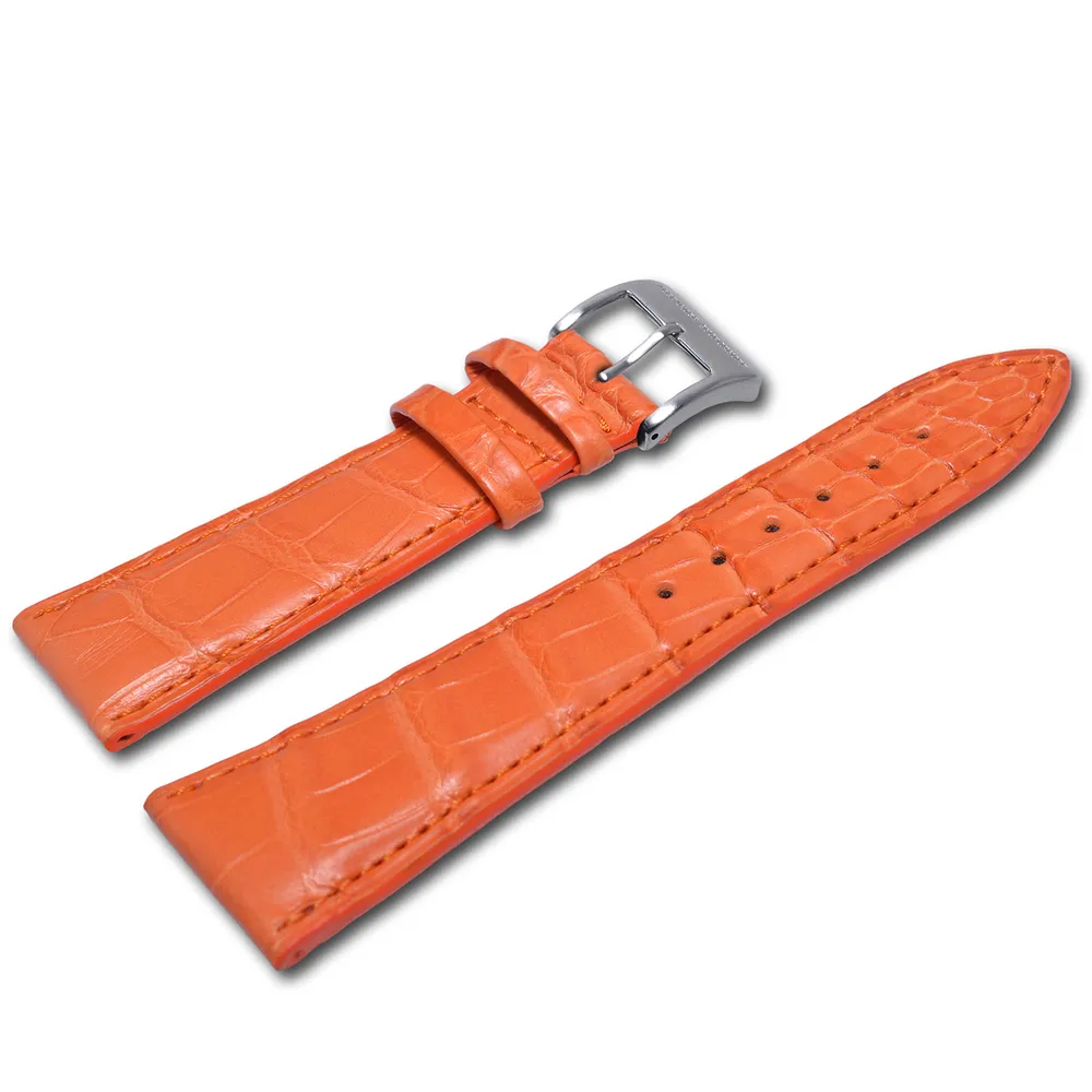 Lederband aus Alligatorleder in Orangefarben