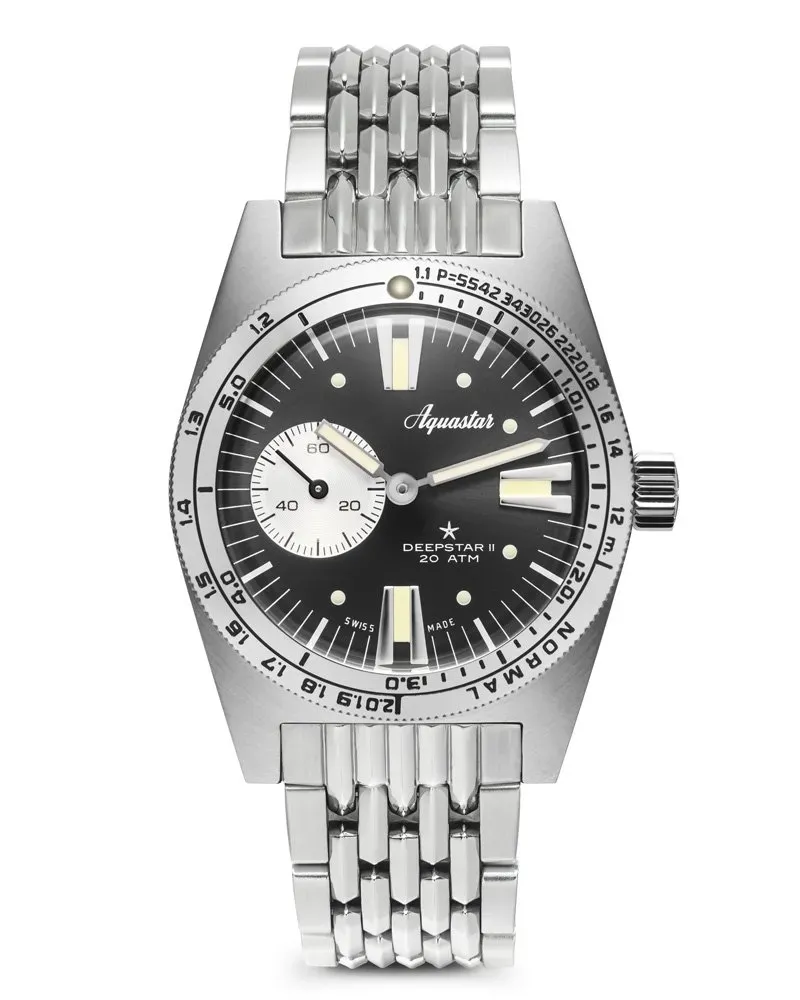Aquastar Deepstar II - Steel Grey on stainless steel BOR bracelet