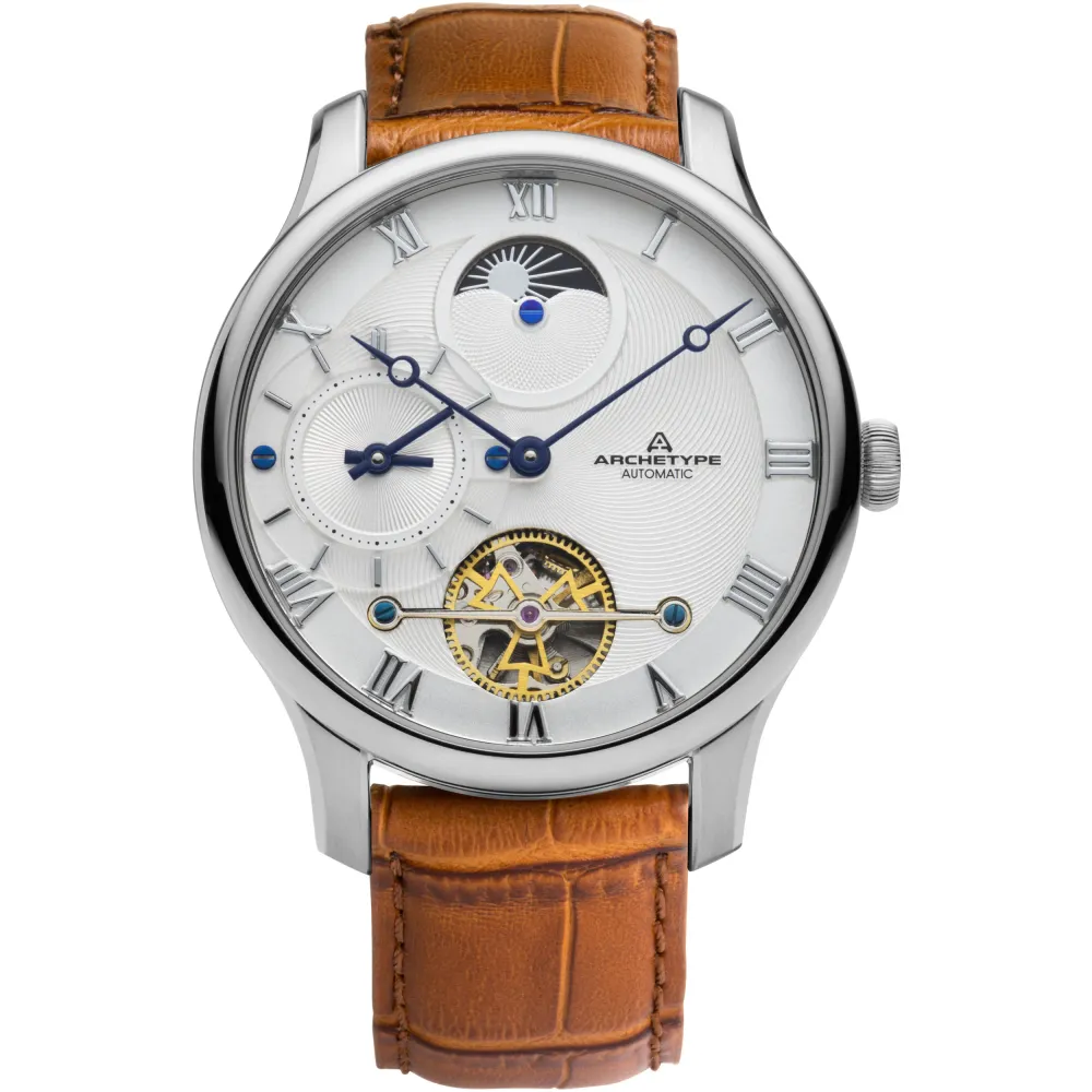 Dorian Automatic Silver Tan White