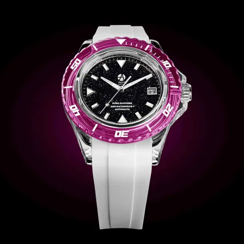 AquaSaphir Aventurine Pink Bezel