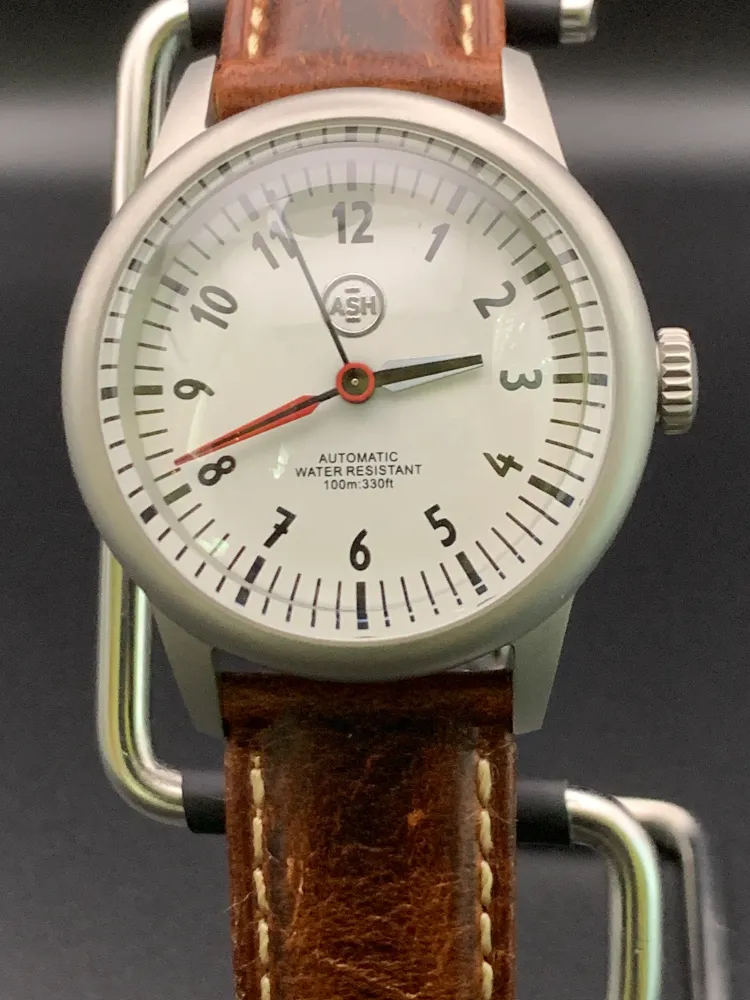 Red-Handed. 36mm Brushed Field Watch. Domed sapphire crystal. NH38 automatic.