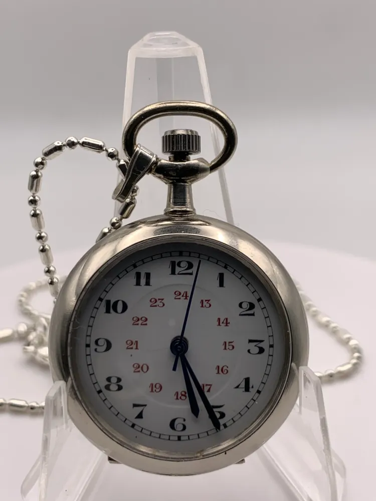 Amuse-bouche III.  Pendant / necklace watch. 30mm Argentan case. Sapphire crystal. Miyota 2036. 24” chain.