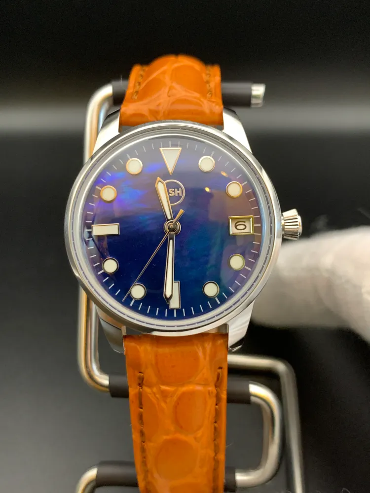 ‘Sold - Dark Blue Mother of Pearl Dress Watch.