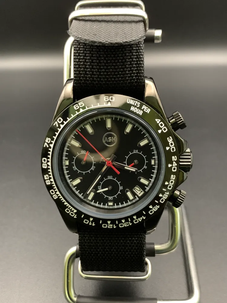 Darth Chronograph. 39mm PVD case. Sapphire crystal. VK63 mechaquartz.