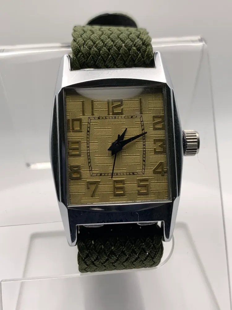 Feather 1.3 - Vintage 25mm plated brass 2 piece case.  38mm lug to lug. 16mm lug width. 8.5mm thick. Acrylic crystal. Miyota Super 2035 movement.