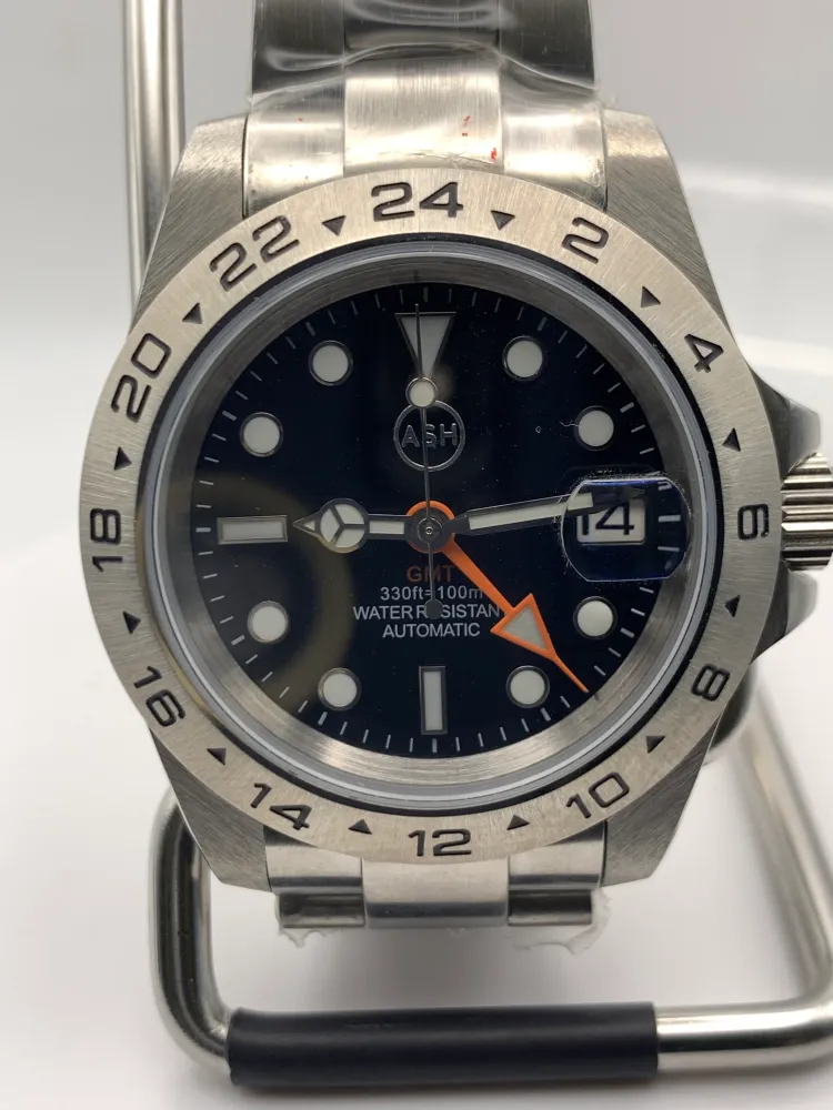 Xplorer Too. Custom requested.  39mm Stainless steel. Sapphire crystal. Seiko NH34 GMT.
