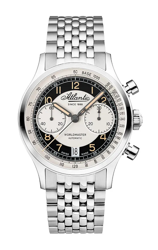 Atlantic Worldmaster Bicompax Dual Color on Metal Bracelet
