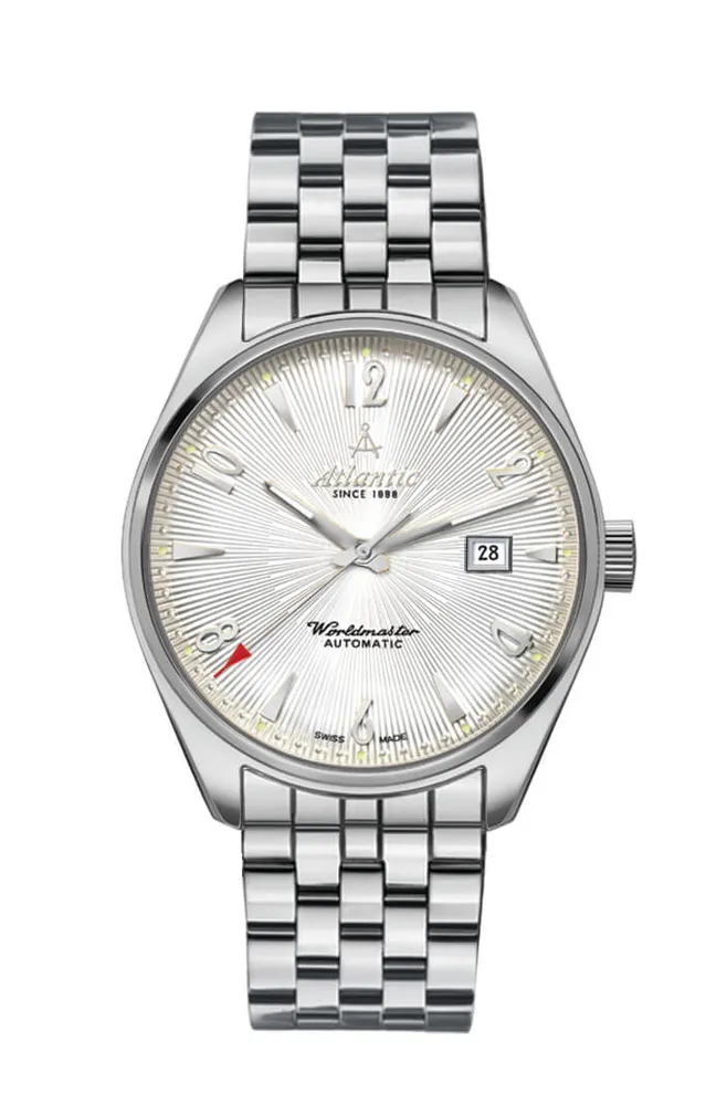 Worldmaster Art Deco Automatic Steel Silver Dial