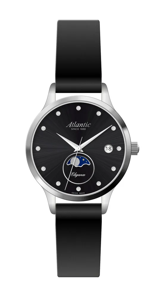 Elegance Moonphase Black Leather