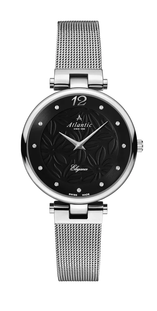 Elegance Floral Ladies Black Steel