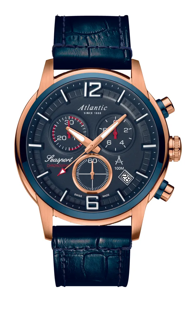 Seasport Chronograph Rose Gold PVD Leather