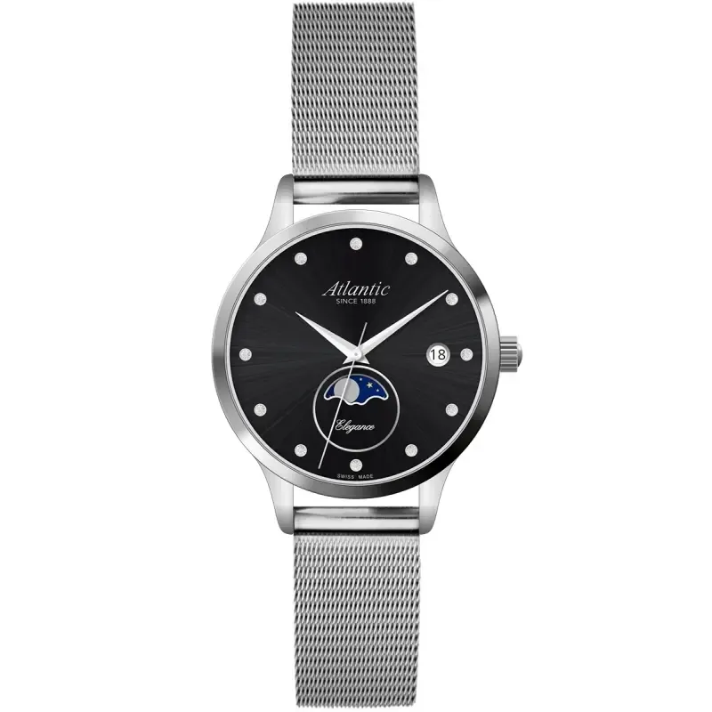 Elegance Moonphase Black Steel