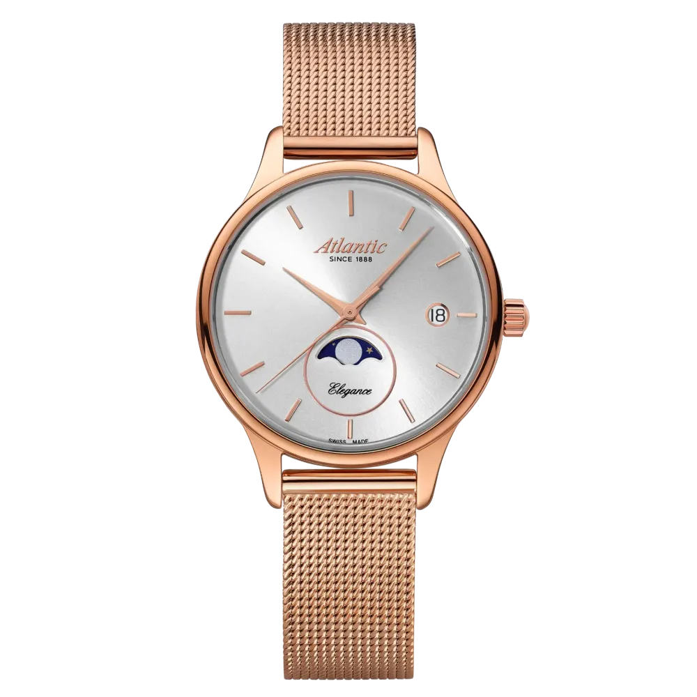 Elegance Moonphase | Silver Rose Gold PVD