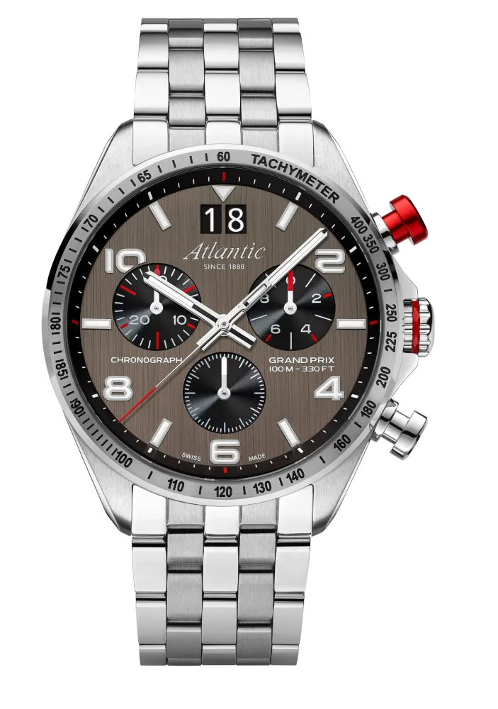 Grand Prix Quartz Chronograph | Anthracite Dial Steel Bracelet