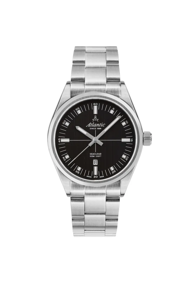 Seacloud | Black Dial on Metal Bracelet