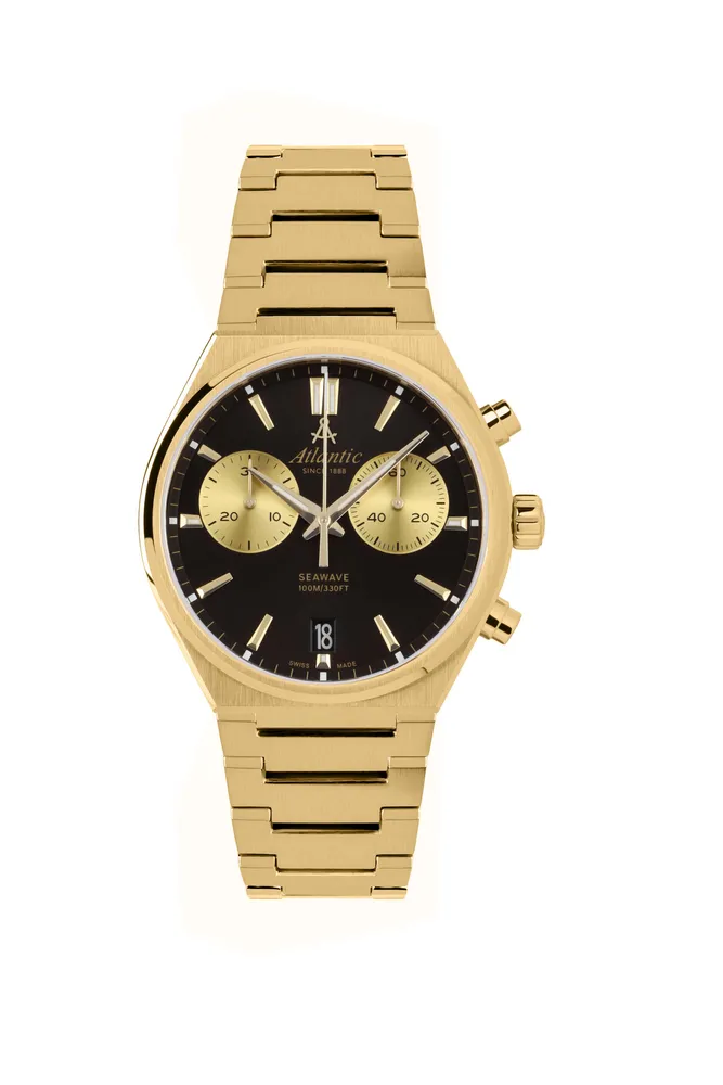 Seawave Chrono | Yellow Gold PVD with Black Dial