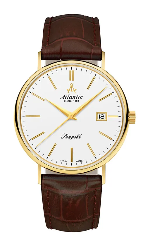 Seagold Solid Gold Quartz Watch | White Dial 40mm