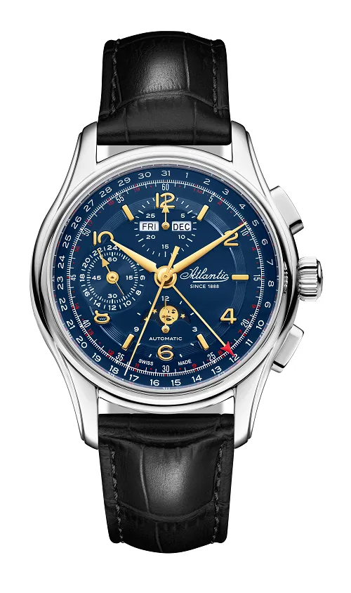 Worldmaster Automatic Moonphase Chronograph Blue Steel | Limited Edition with Golden Movement